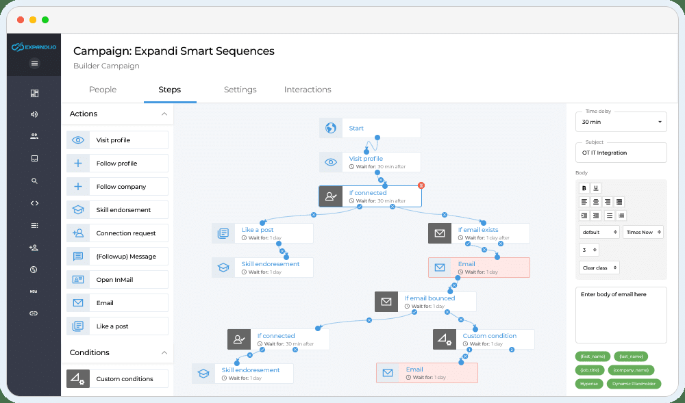 Expandi app interface