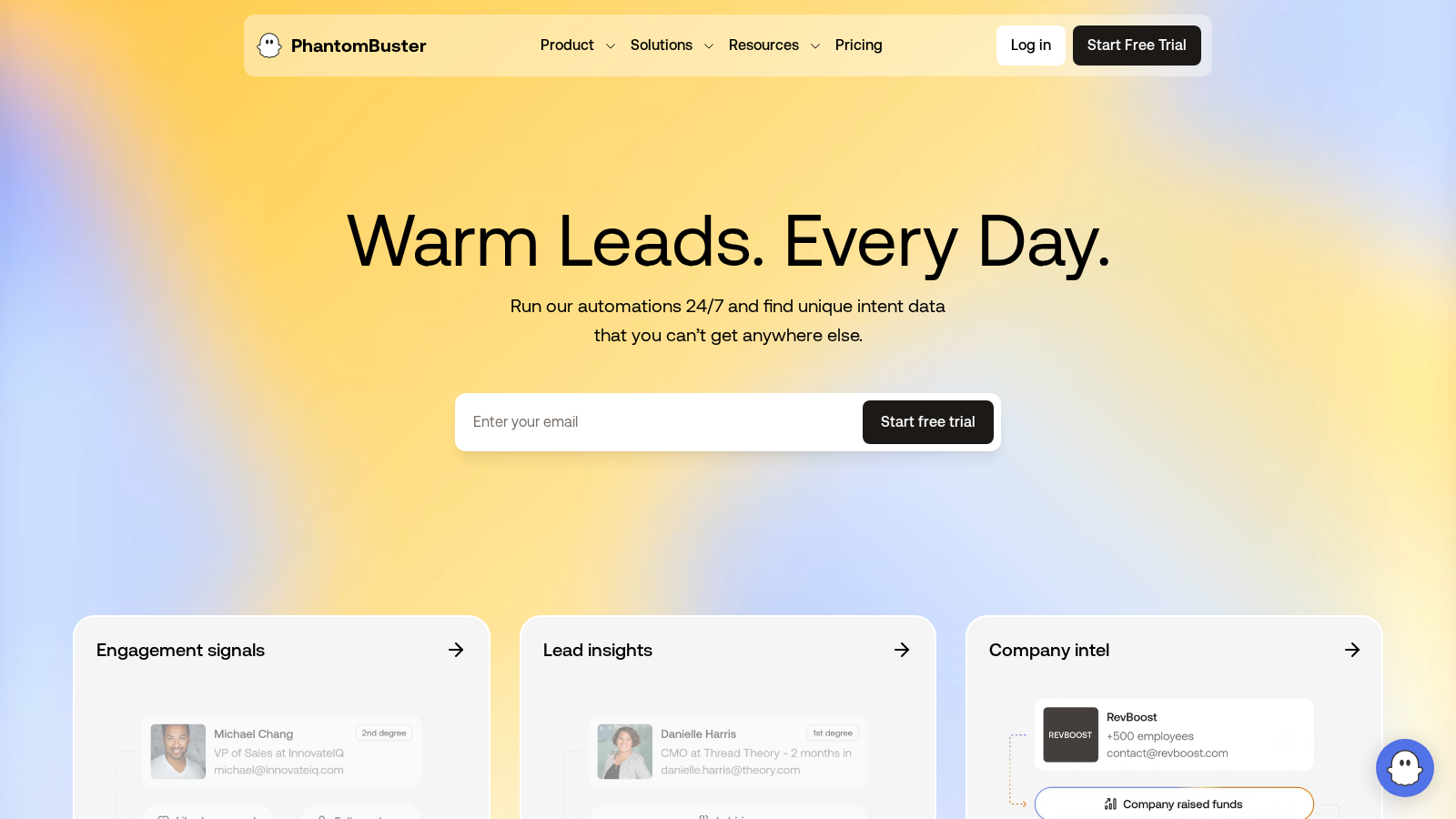 Phantombuster landing page